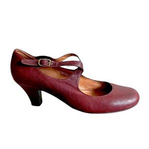 JEFFREY CAMPBELL Mary Jane Leather Shoes Heel Burgundy 40 EU